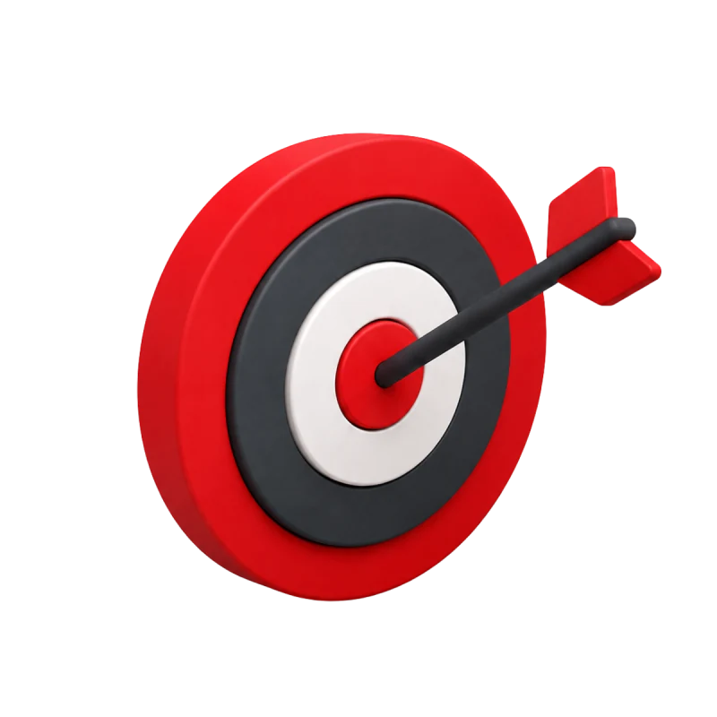 ลูกศรพุ่งเข้าเป้าหมายสีแดง · audience targeting